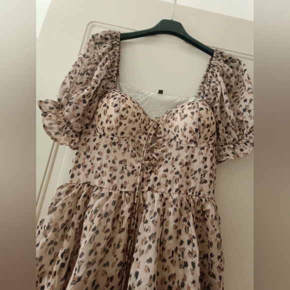 Leopard Print Ruffle Dress - Picture 3 of 6